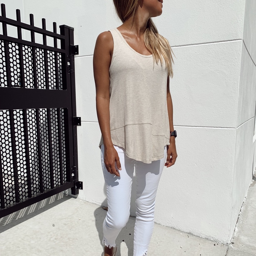 “Leelou” Waffle Knit Tank Top